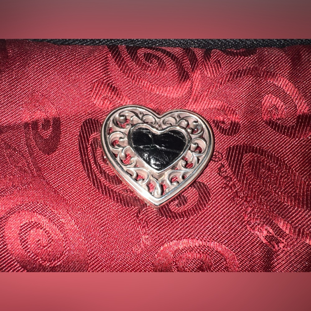 BEAUTIFUL VINTAGE BRIGHTON CLUTCH ACCESSORY BAG IN RED & BLACK EXTREMELY RARE